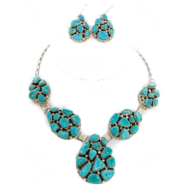 Romantic Turquoise Bead 'Heart' Flex Choker Necklace Adjustable 